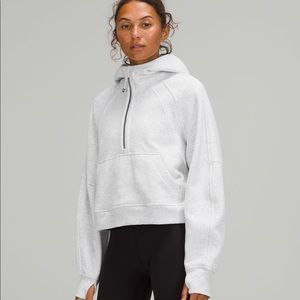 Ultra light grey scuba 1/2 zip